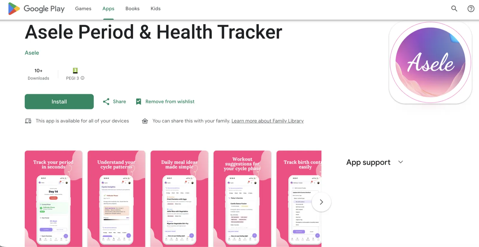 Asele Period & Health Tracker Now Available on Google Play!
